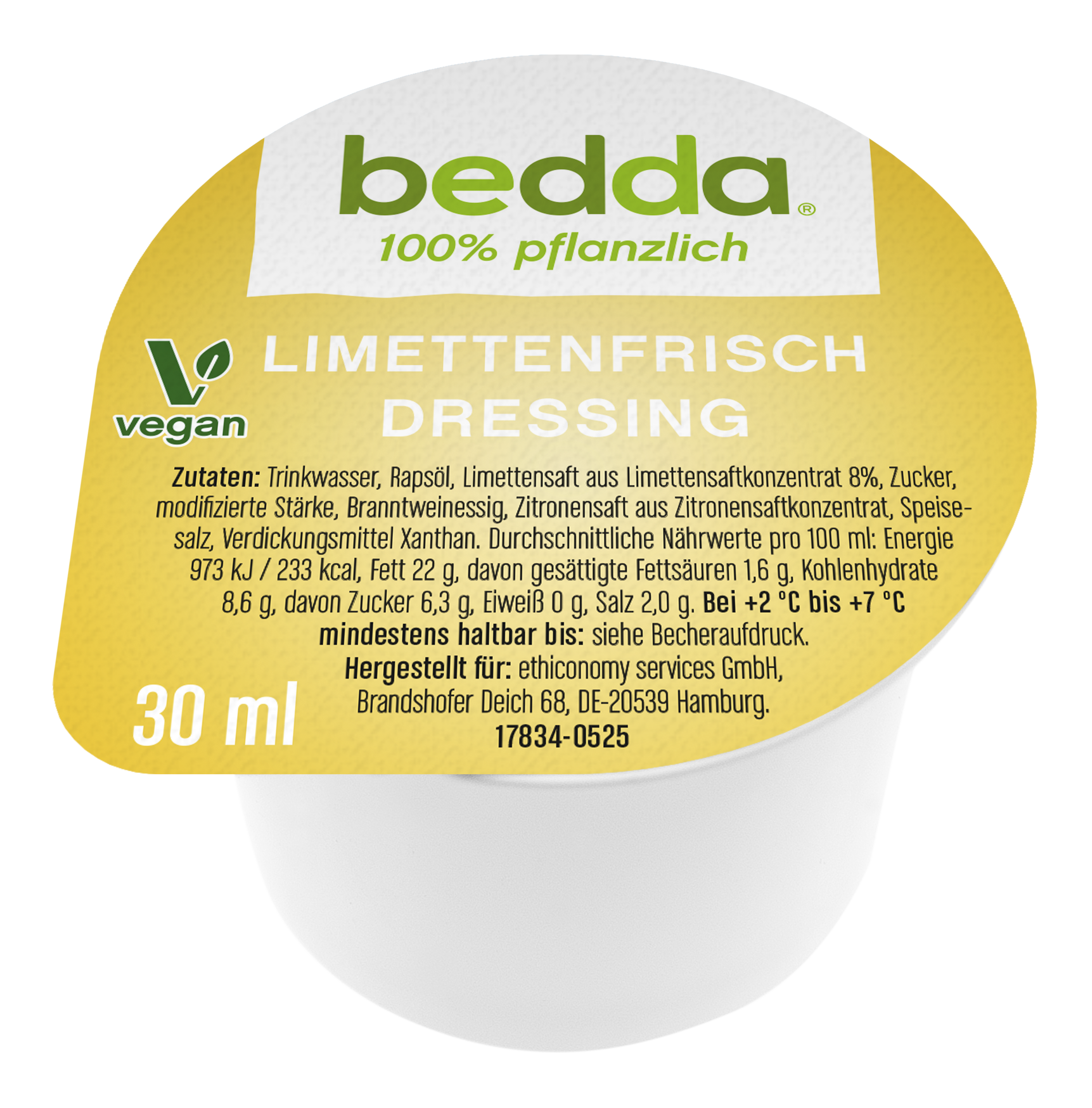 Limettenfrisch Dressing von bedda im 30-ml-Becher